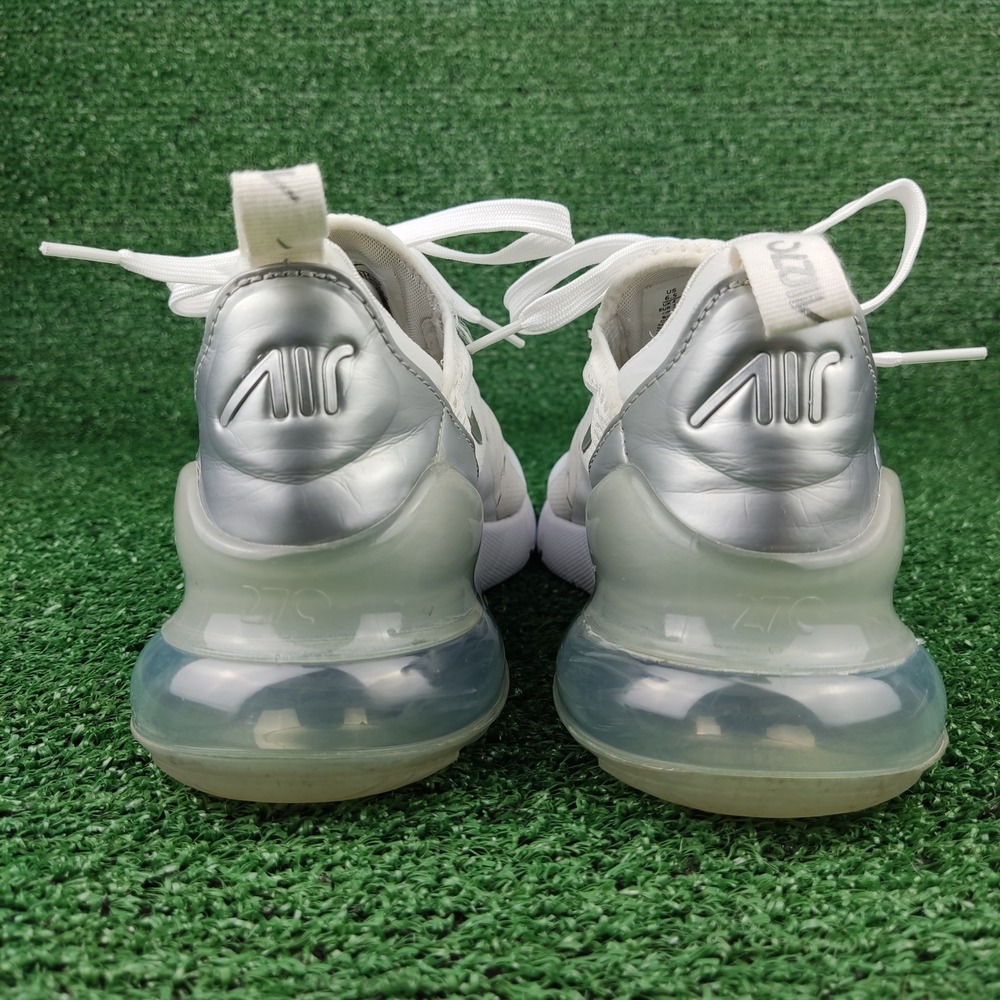 Nike Sneakers Womens 6.5 White Air Max 270 DX0114-100 Metallic Silver Athletic - Picture 4 of 8